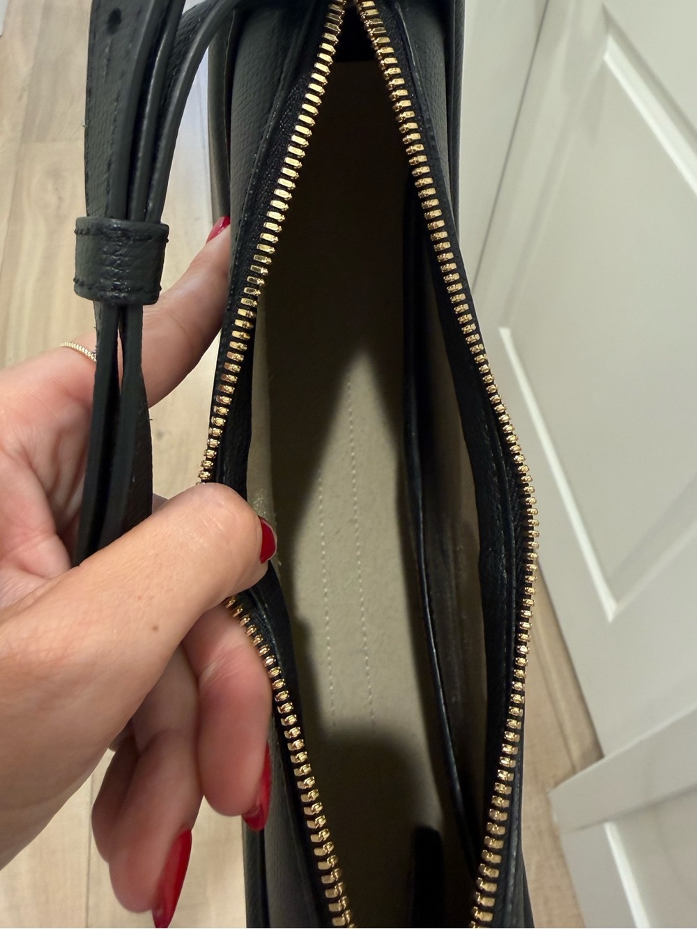 Polène Black Crescent Leather Shoulder Bag - Picture 7 of 11